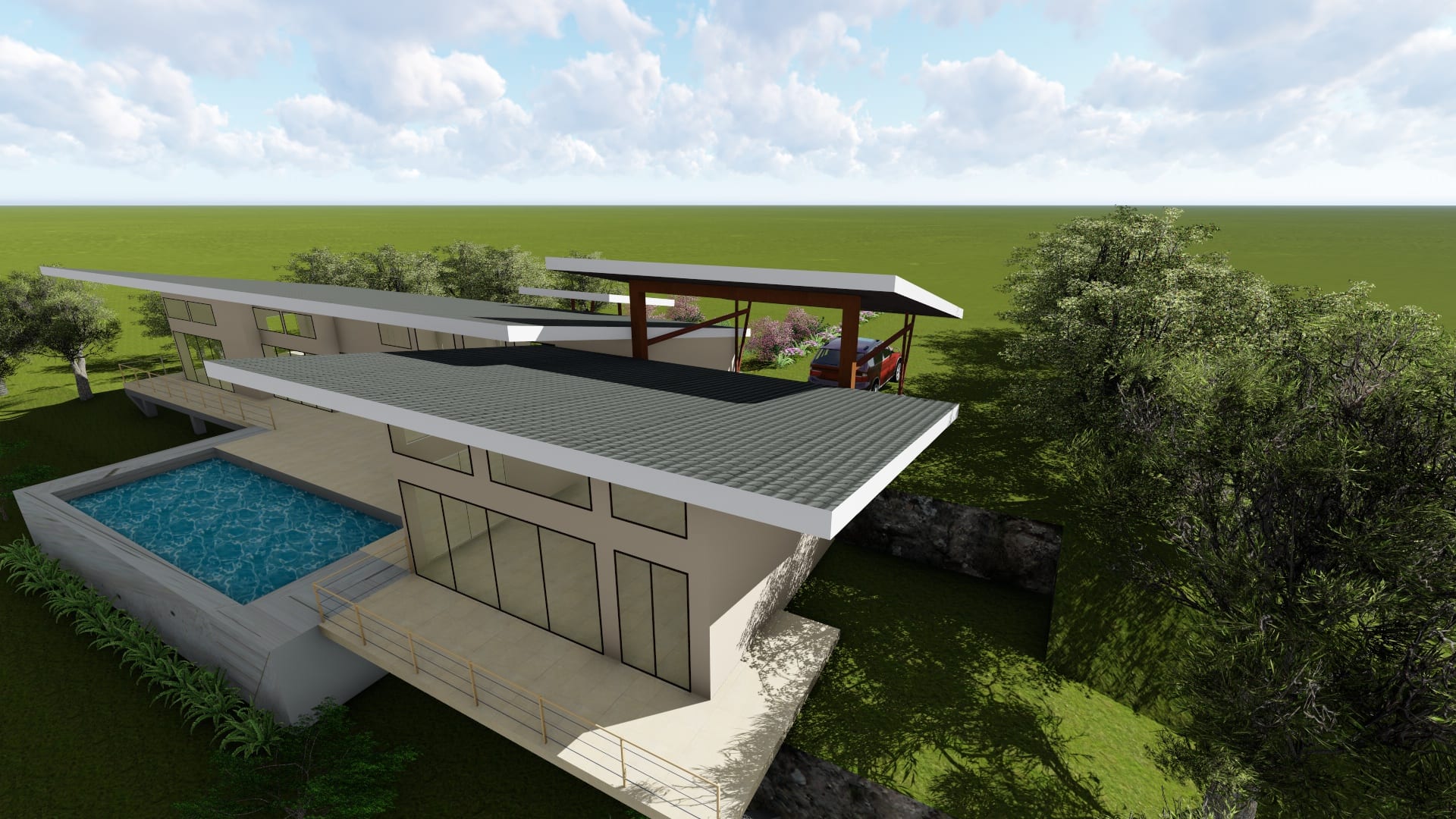 3.8 ACRES - 3 Bedroom Modern Tropical Home With Infinity Pool And Amazing Sunset Ocean Views!!!