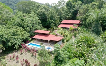 6 ACRES – 4 Bedroom Ocean View Income Producer Property With Pool, Only 5 Minutes To Dominical Beach!!!