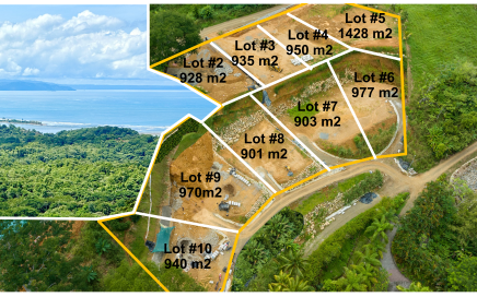 0.22 – 0.35 ACRES – 9 Lots With Amazing Ocean & Mountain View, Only 5 Minutes To Ojochal!!!